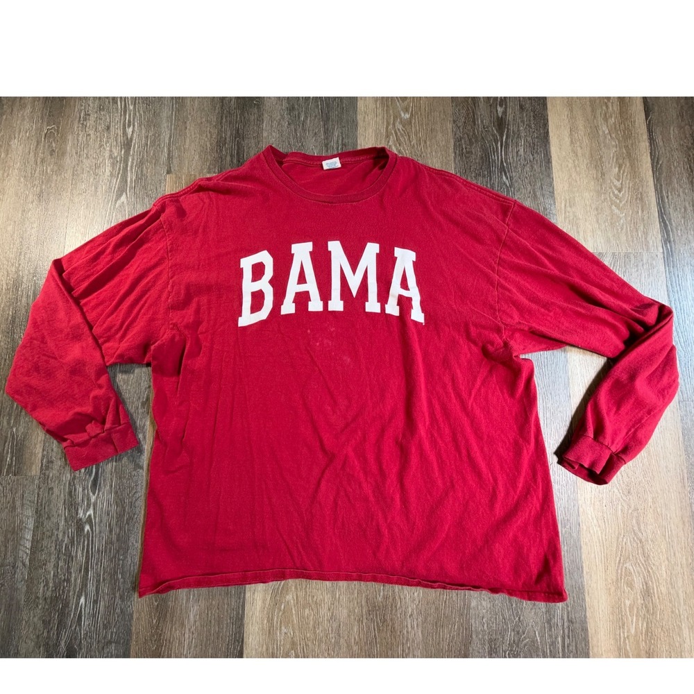Delta Pro Weight Alabama Bama Shirt Mens XL Red Long Sleeve Graphic Tee